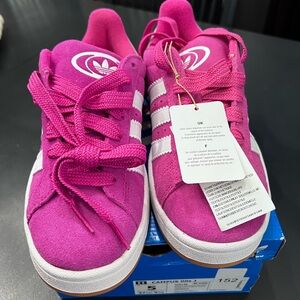 Adidas Kids Fuchsia and White Sneakers